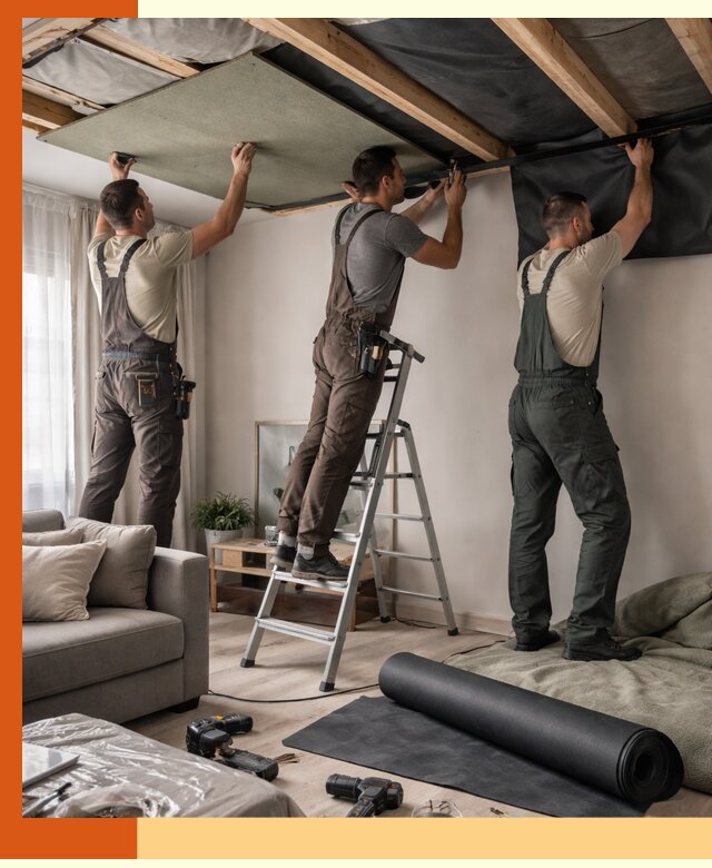 Шумоизоляция потолка в Сатке — профессиональное устранение шумов